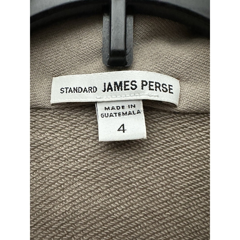 James Perse Standard Beige 100% Cotton Women's XL 4 French Terry Cardigan #KL9-6 - Picture 3 of 9